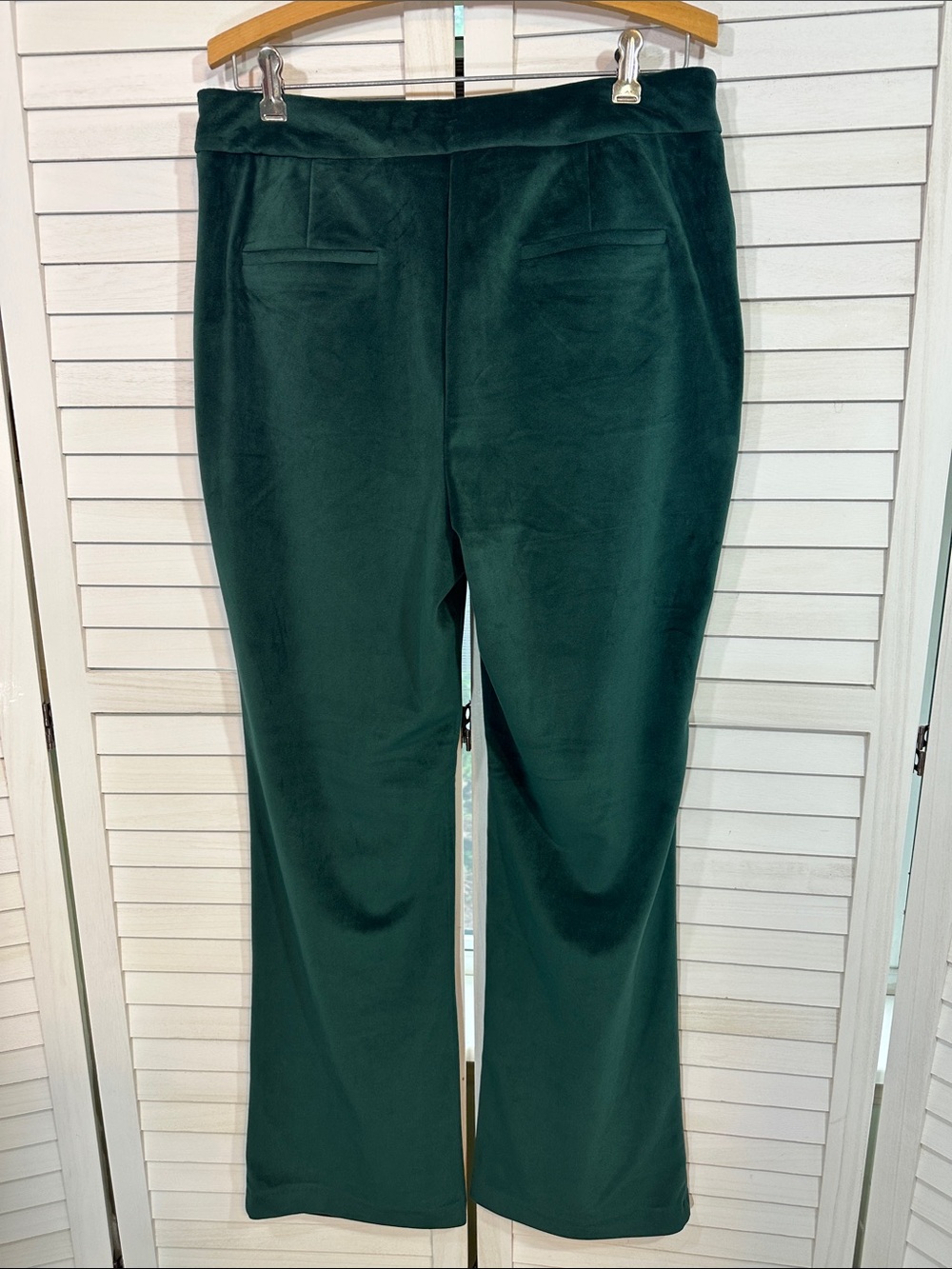 Maison d’ Amelie Emerald Green Sailor Style Flare Velvet Pants Size 10 LIKE NEW - Picture 7 of 12